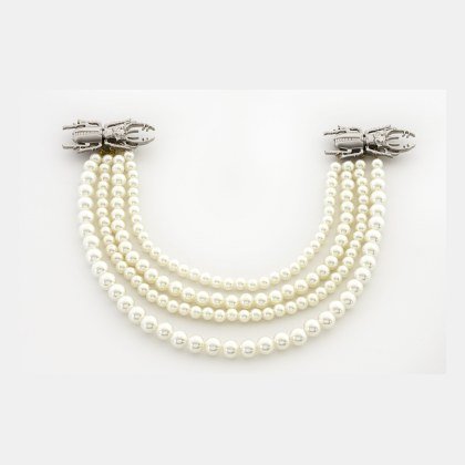Two Maculi 009 + 4 Strings of Pearls - Silver