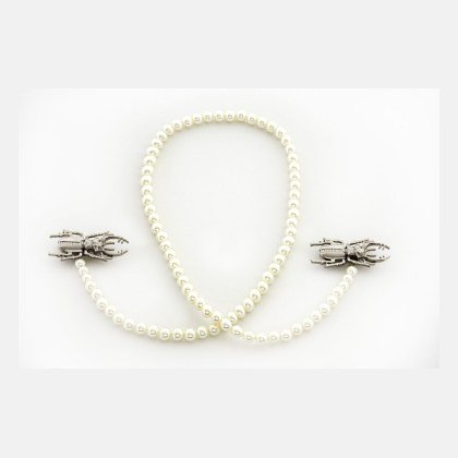 Two Maculi 008 + Small pearls - Silver