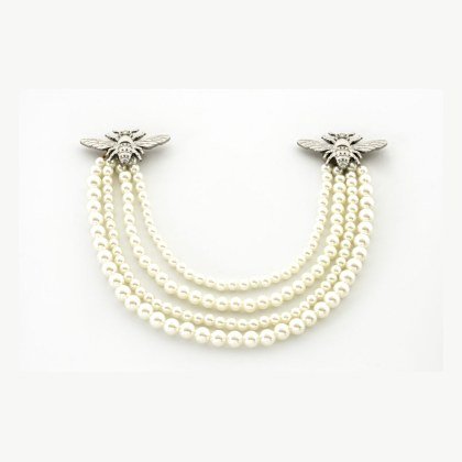 Two Bees 009 + 4 Strings of Pearls - Silver