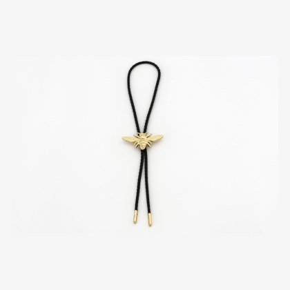 One Bee 003 + Leather Bolo Tie - Gold