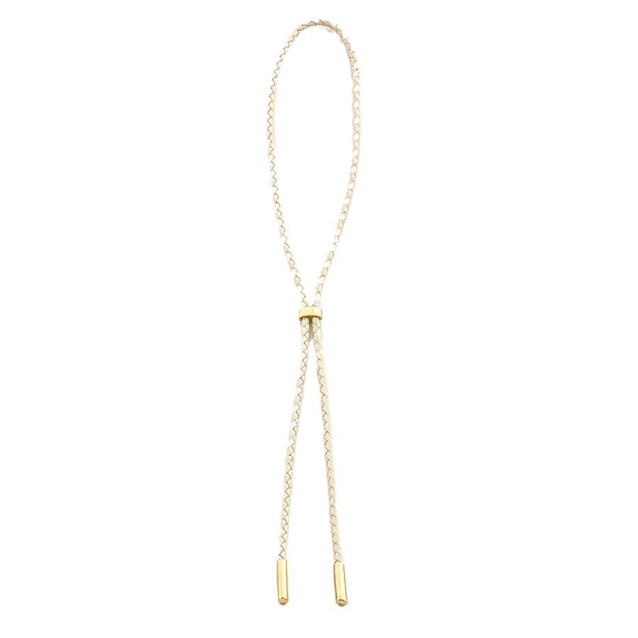 Ivory Bolo Tie, Gold Tip