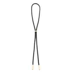 Black Bolo Tie, Gold Tips