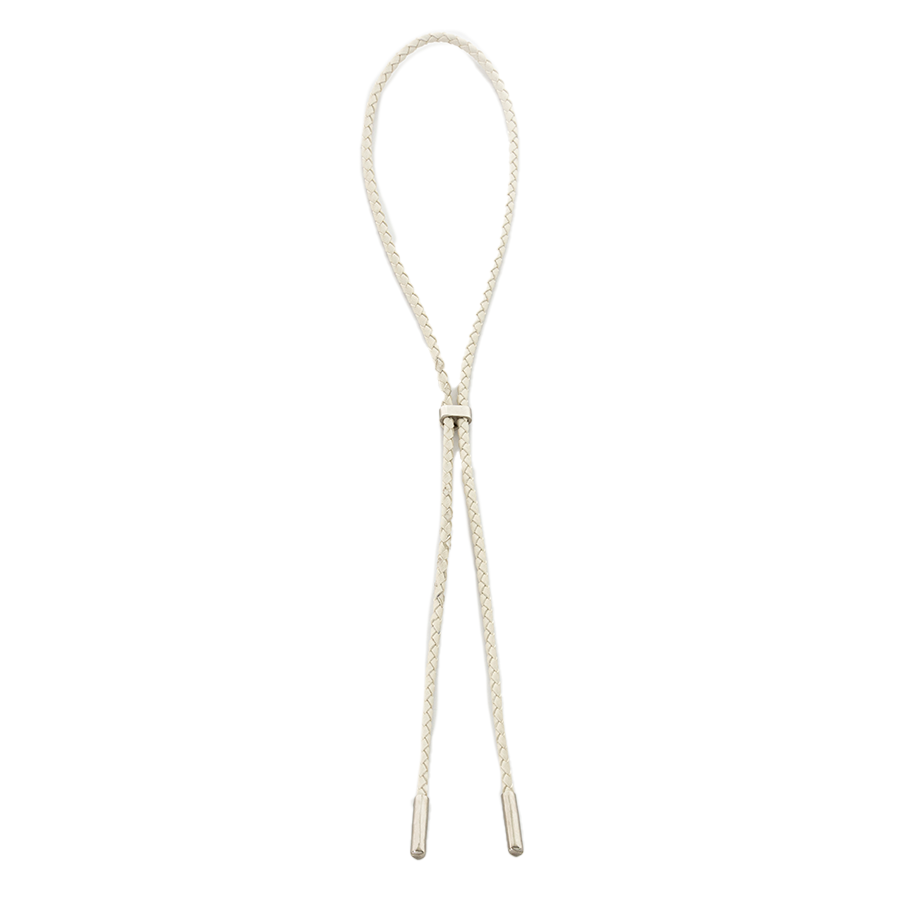 Ivory Bolo Tie, Silver Tip